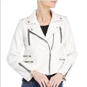 $128 NEW BLANK NYC VEGAN FAUX LEATHER WHITE JACKET